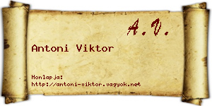 Antoni Viktor névjegykártya